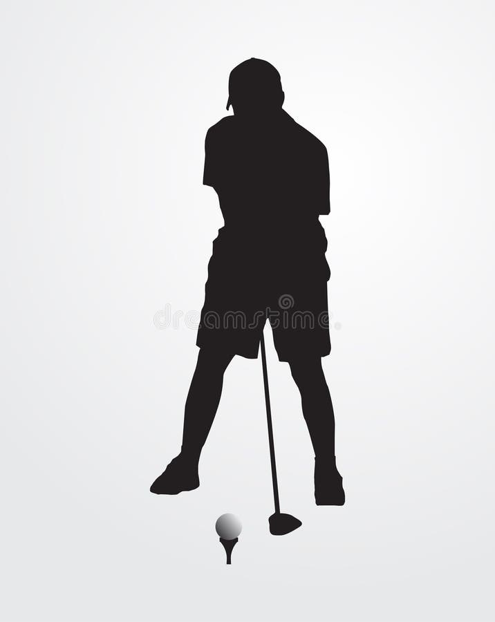 Golfer silhouette stock illustration