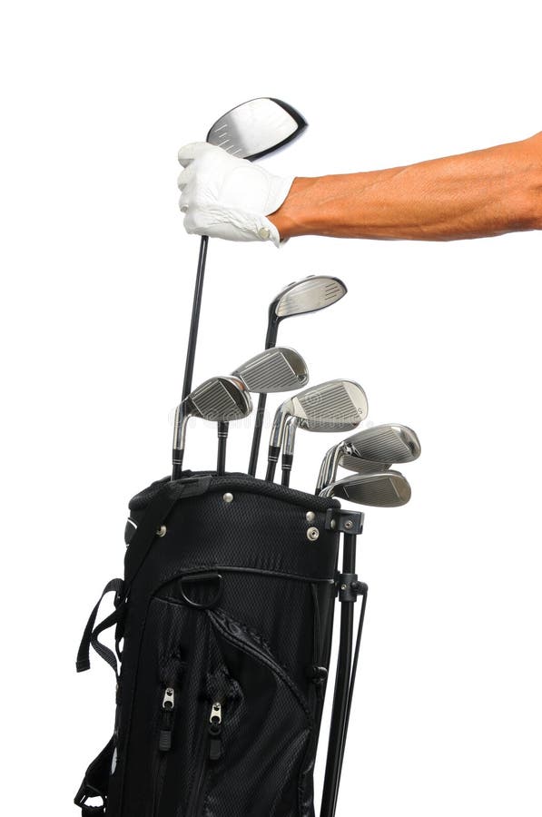 Golf bag with clubs stock photo. Image of green, clubs 225600