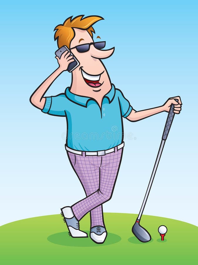 Golfer Talking On His Cell Phone Stock Photo - Image: 42470286