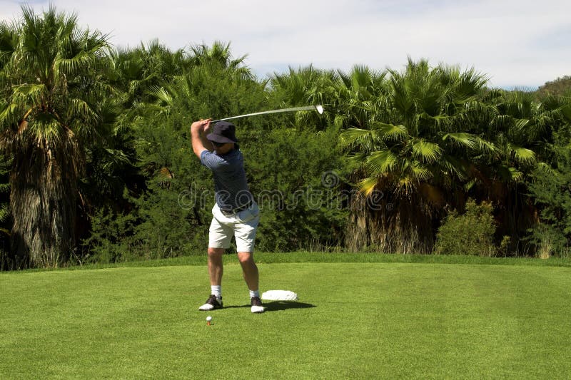 Golfer on the tee box.