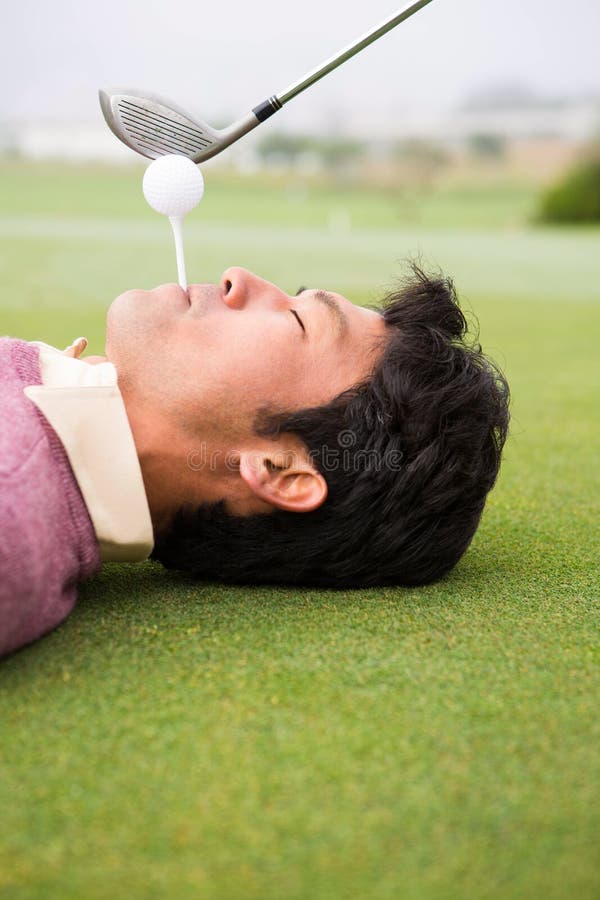 Man With Golf Ball In Mouth Stock Image Image of teeth, biting 17905871