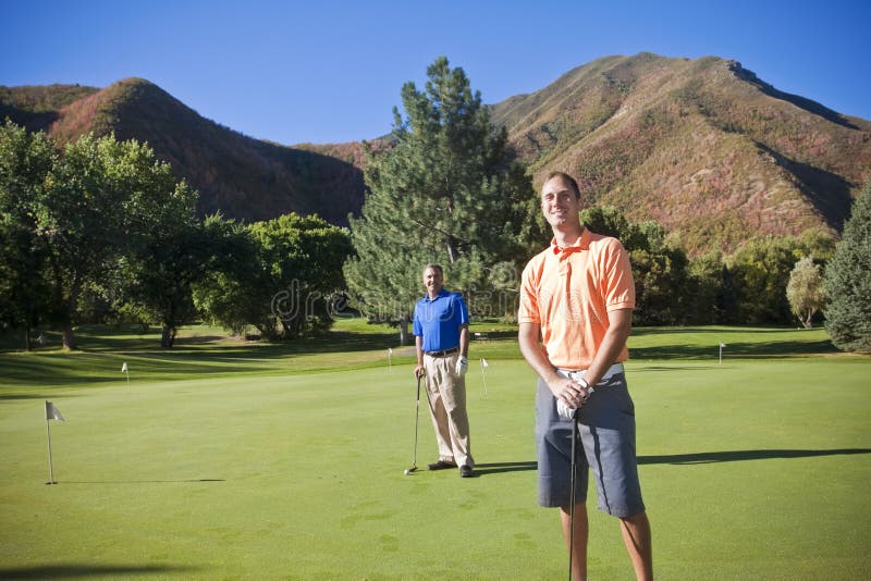 Golfers on the Golf Course royalty free stock images Golfers on the Golf Course royalty free stock images
