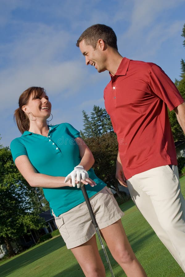 Golfers Laughing - Vertical