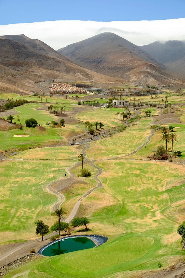 Golfgebied op Fuerteventura, Spanje royalty-vrije stock fotografie Golfgebied op Fuerteventura, Spanje royalty-vrije stock fotografie
