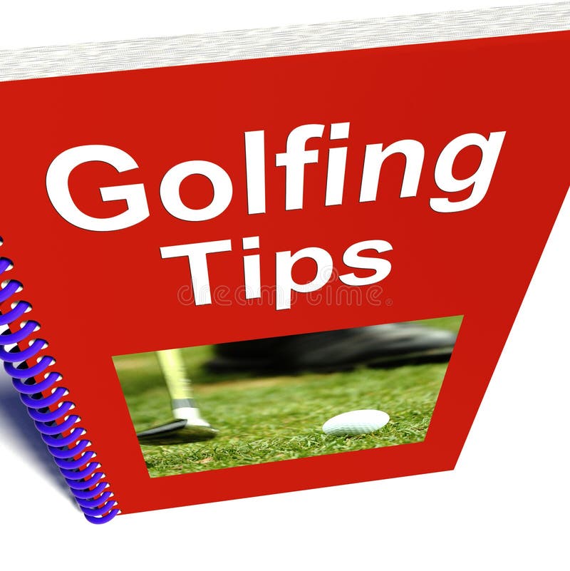 Golfing Tips Book Shows Advice For Golfers stock illustration