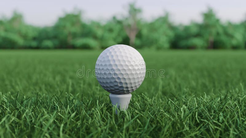 Golfklubb träffar en golfboll i en mycket långsam rörelse