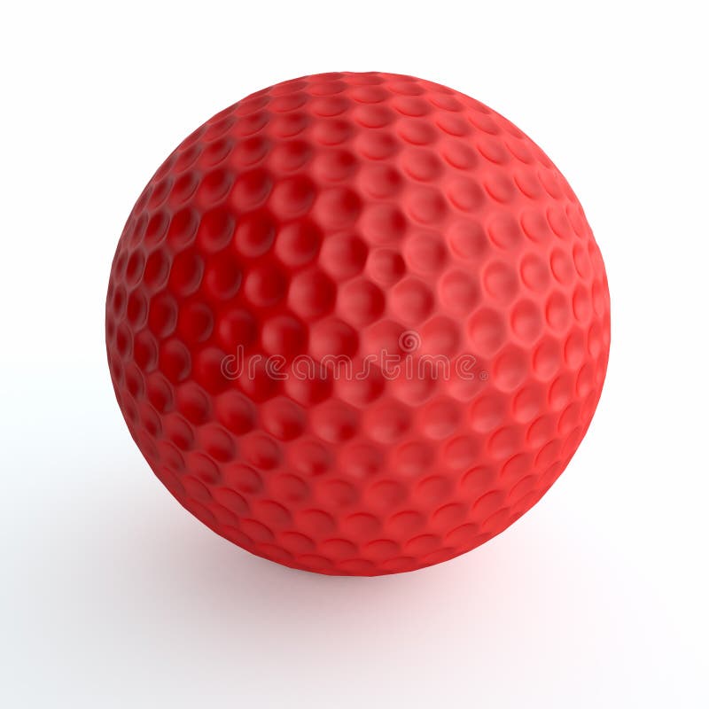 Red golf ball isolated on white. Red golf ball isolated on white