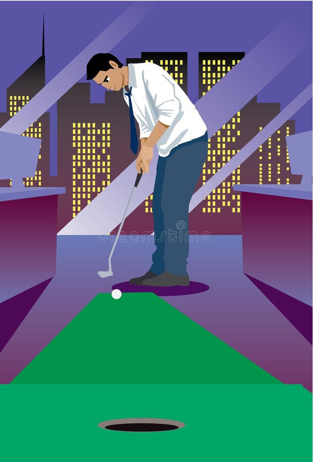 golfowy miniaturowy biuro relaksuje ilustracji golfowy miniaturowy biuro relaksuje ilustracji