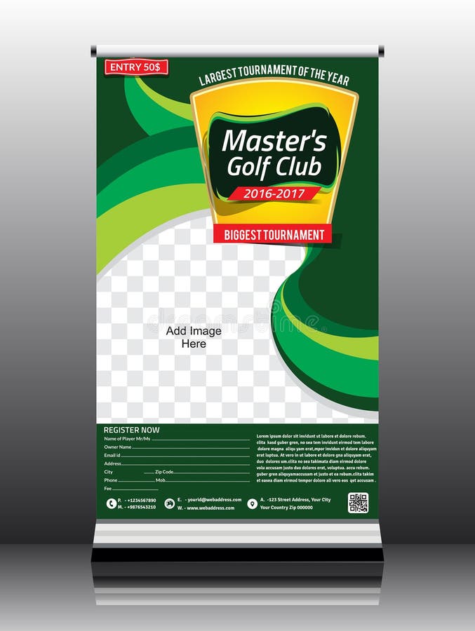 Golfowy turniej stacza się up statywowego projekt ilustracja wektor Golfowy turniej stacza się up statywowego projekt ilustracja wektor