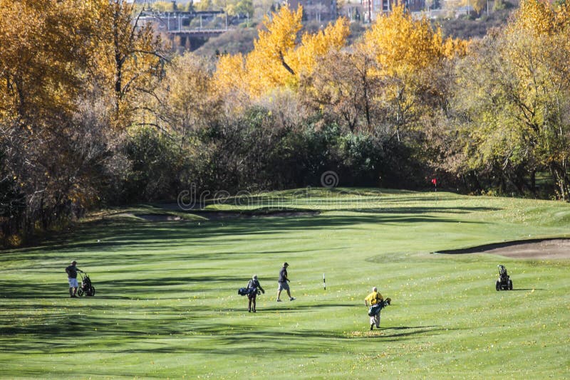 Scene of a golf course in Edmonton, Alberta, Canada, near the city. Scene of a golf course in Edmonton, Alberta, Canada, near the city.