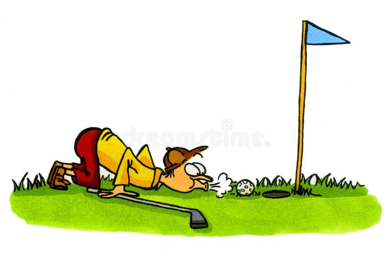 Golfspieler GolfKarikaturSerie Nr. 4 Stock Abbildung Illustration