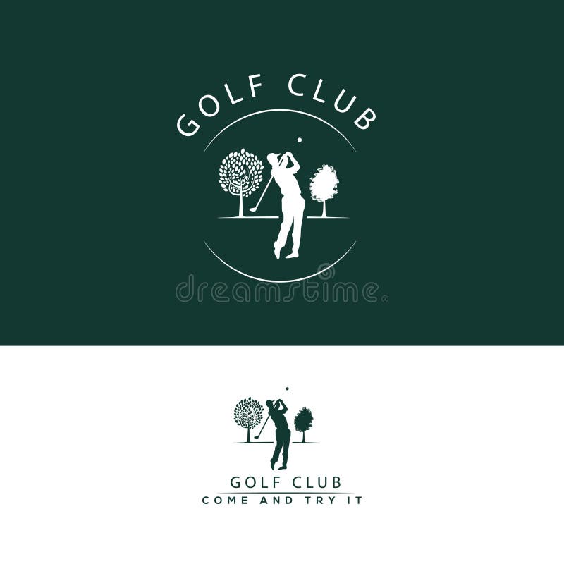Golfvektorlogo Golfklubbgruppering, tecken, emblem, designbeståndsdel