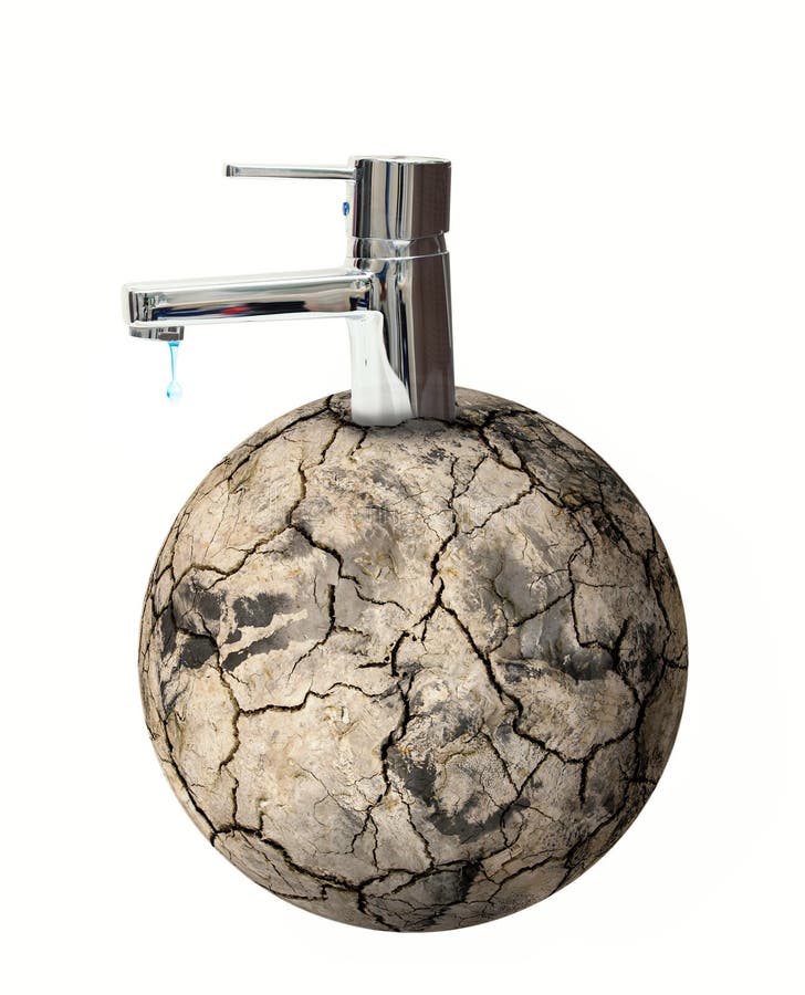 Grifo De Agua En Textura Del Suelo Seco Foto de archivo - Imagen de