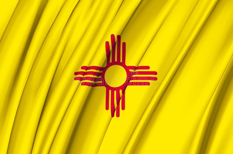 Golvende de vlagillustratie van New Mexico stock illustratie Golvende de vlagillustratie van New Mexico stock illustratie