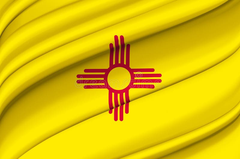 Golvende de vlagillustratie van New Mexico stock illustratie Golvende de vlagillustratie van New Mexico stock illustratie