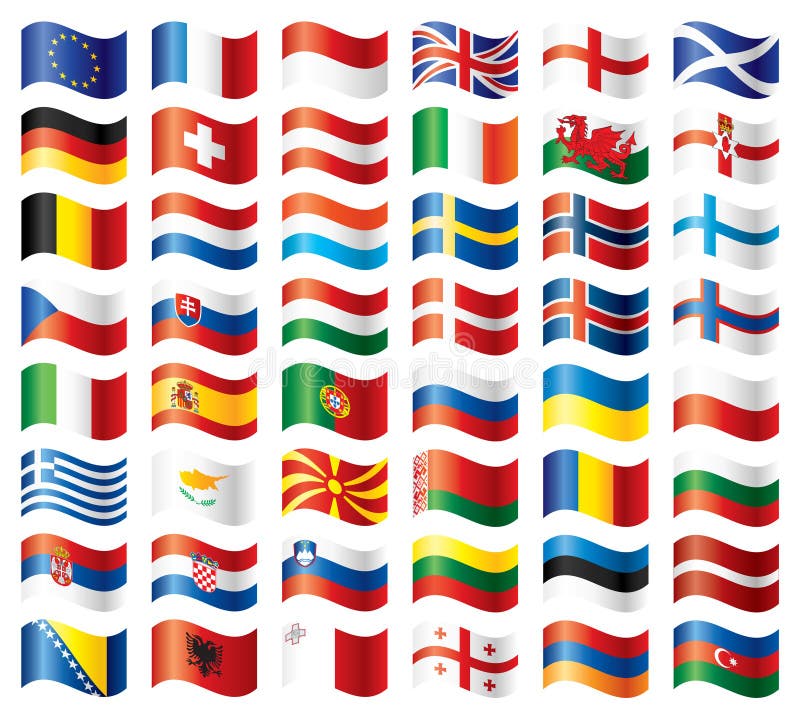 Golvende geplaatste vlaggen - Europa