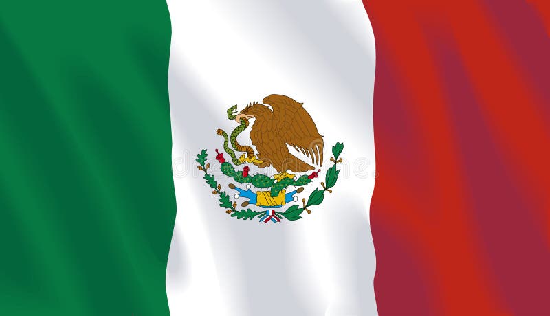 Golvende vlag van Mexico stock illustratie Golvende vlag van Mexico stock illustratie