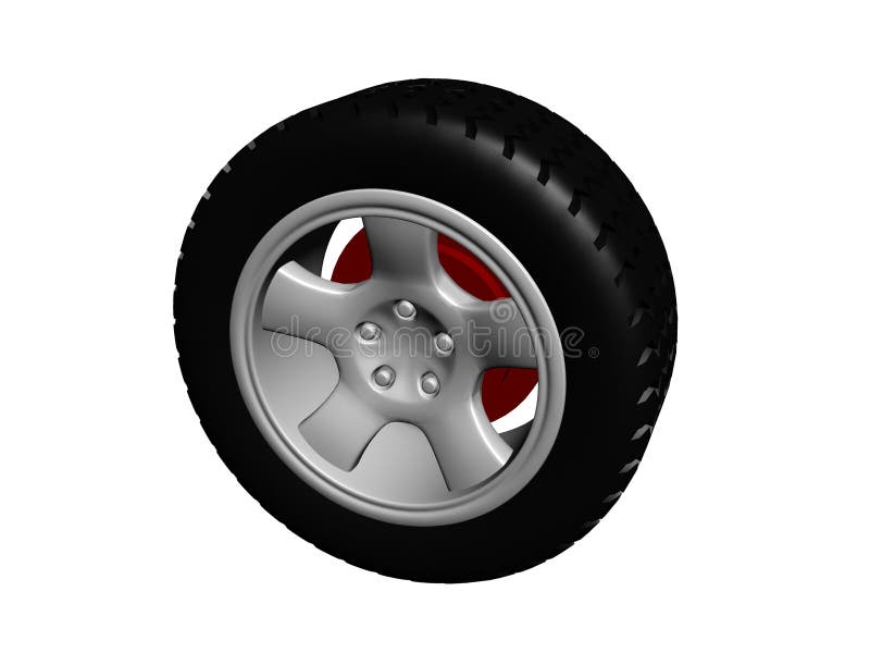 Illustration of tire with alloy rim. Illustration of tire with alloy rim