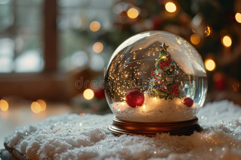Gommone da neve di Natale con decorazioni incantevoli royalty illustrazione gratis