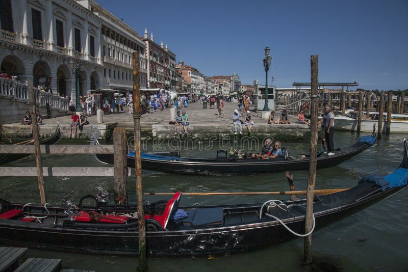 Gondolas In Venice, Italy/the Buildings. Editorial Photo - Image of