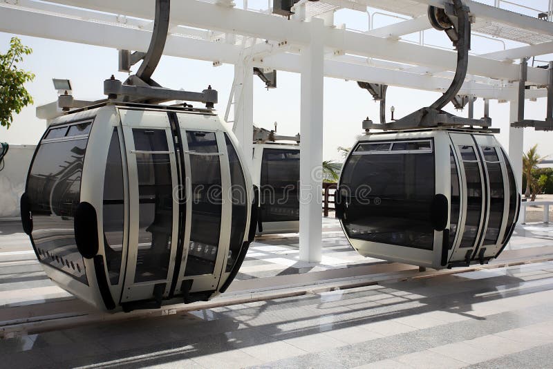 Gondola lift at cable station in creek park,dubai. Gondola lift at cable station in creek park,dubai