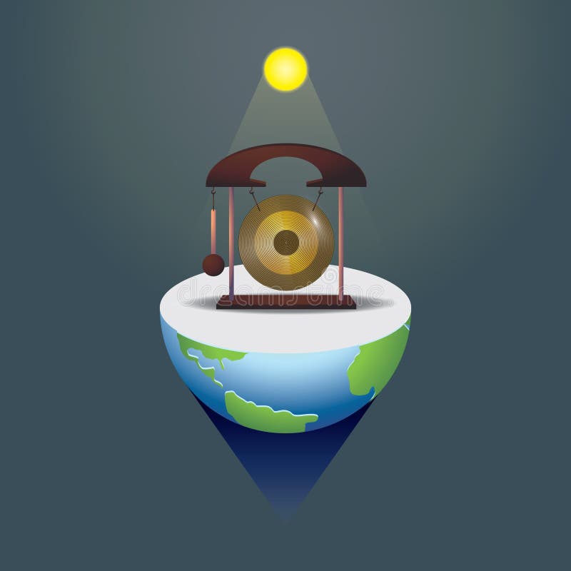 Gong. konstrukcja dekoracyjna ilustracji wektorowej ilustracja wektor