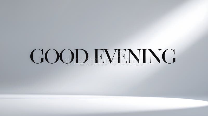 Good Evening Greeting Message Displayed Under Soft Light in a
