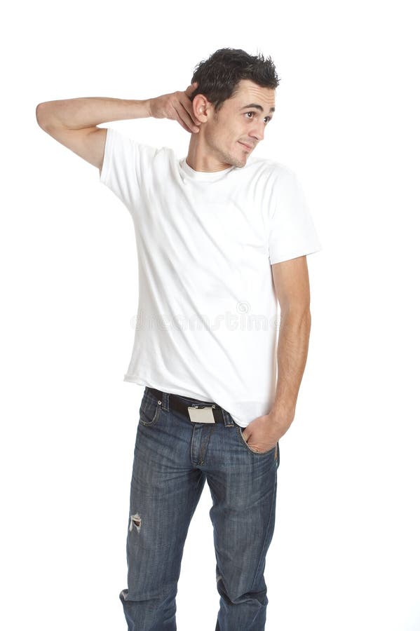 Young man over white background. Young man over white background