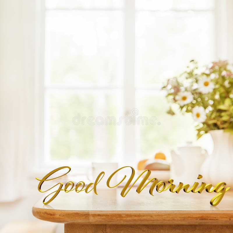 Good Morning stock image. Image of text, wood, daylight - 124851049