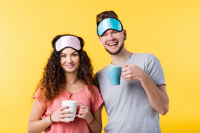Good morning happy young couple relationship stock photo Good morning happy young couple relationship stock photo