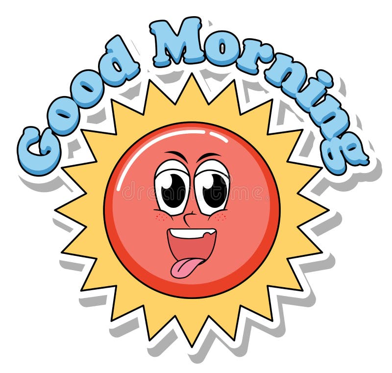 Good Morning Icon Comic Style Stock Vector - Illustration of icon