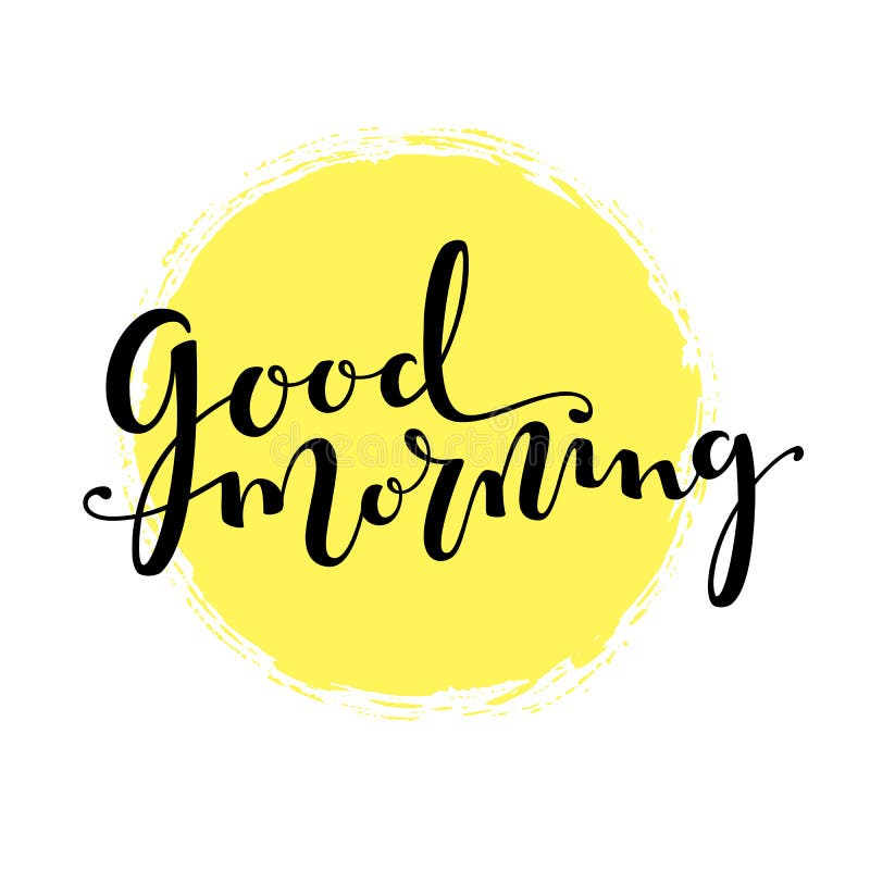 Good Morning Lettering Vector Text. Calligraphic Banner Stock Vector ...