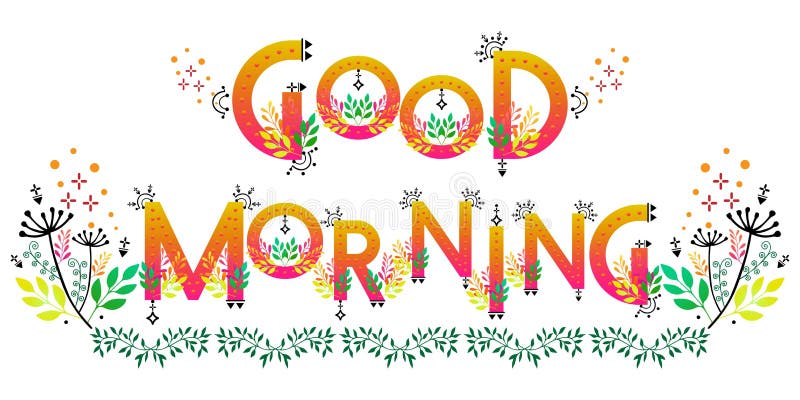 Good Morning. Vector Lettering. Morning Quotes. Word Labels for ...