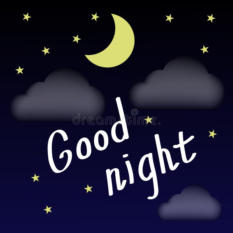 Good night. Clouds stock illustration. Illustration of yellow - 149849838