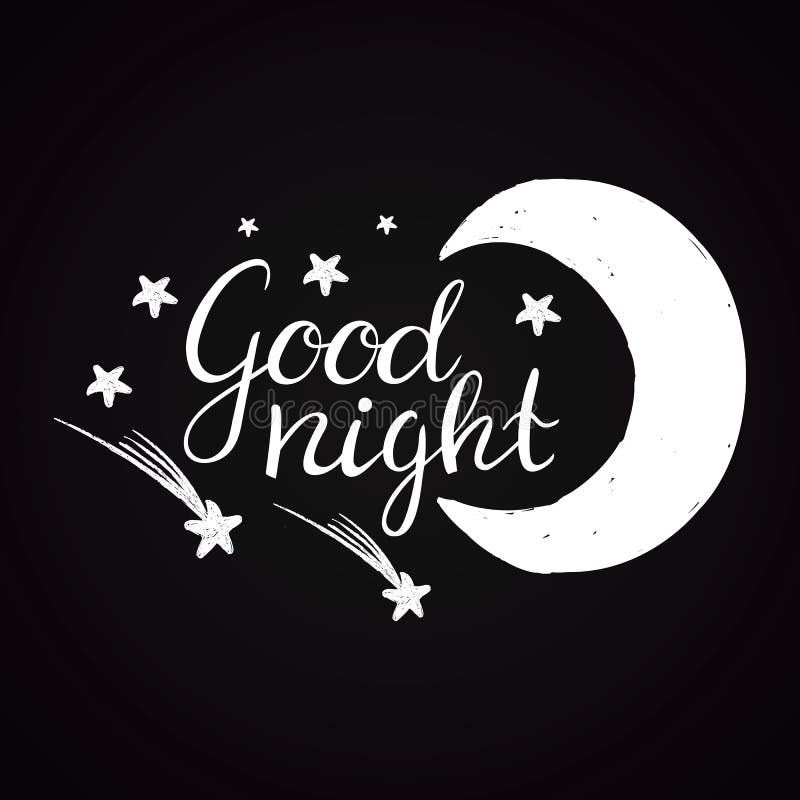 Good Night. Hand Drawn Typography Poster. T Shirt Hand Lettered ...