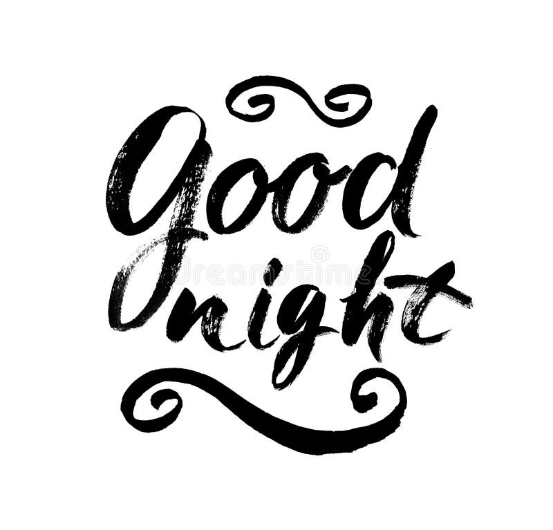 Good Night. Hand Drawn Typography Poster. T Shirt Hand Lettered ...