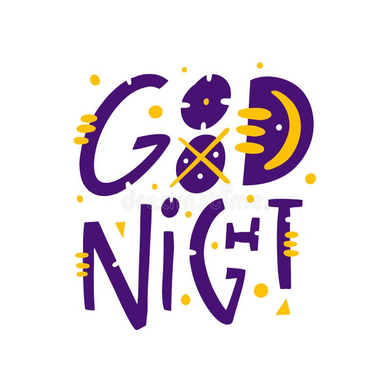 Good Night Hand Drawn Vector Lettering. Motivational Phrase Stock ...