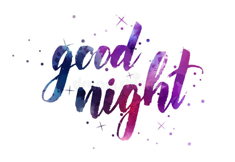 Good Night Handwritten Lettering Stock Vector - Illustration of ...