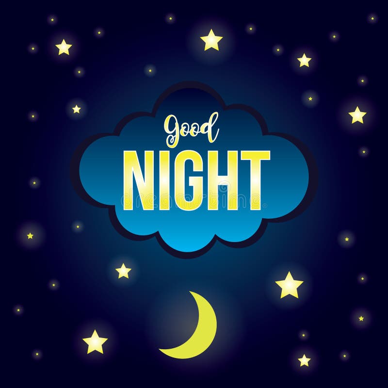 Good Night Illustration Design Stock Vector - Illustration of visual ...