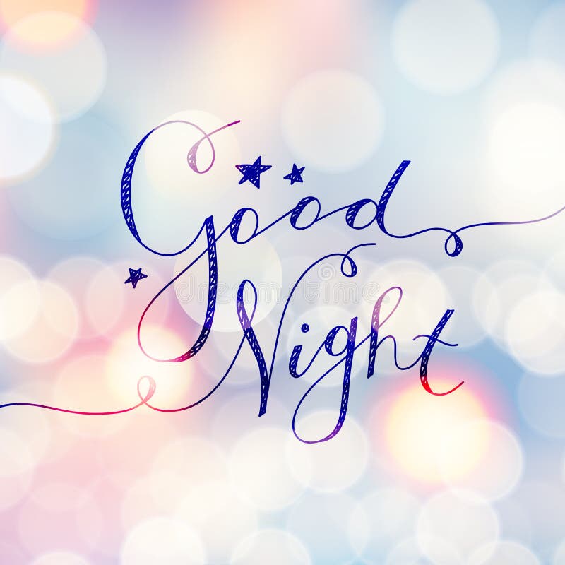 Good Night Handwritten Lettering Stock Vector - Illustration of image ...