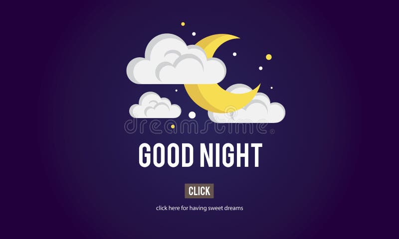 Sleepy Moon and the Stars on the Blue Background Stock Illustration ...