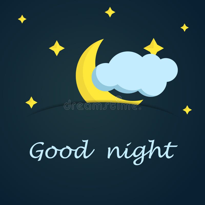 Good night banner and card stock vector. Illustration of funny - 36492929