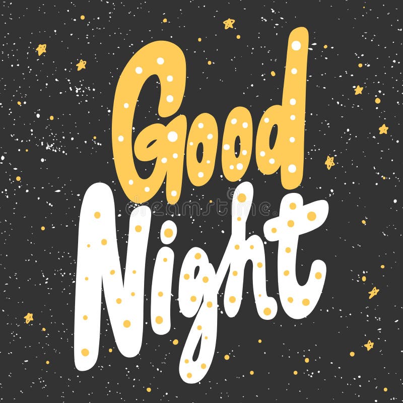 Good Night. Sticker for Social Media Content. Vector Hand Drawn ...