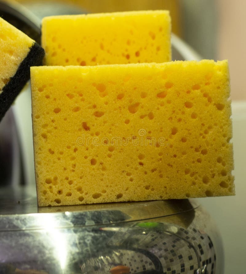 Yellow sponge kitchen wash cleaning royalty free stock images Yellow sponge kitchen wash cleaning royalty free stock images