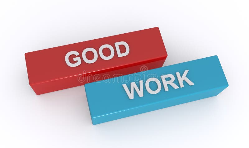 Good work word block on white royalty free illustration