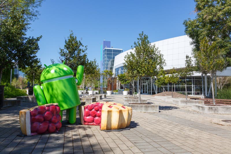 Google Android figure headquarter headquarters HQ Googleplex Mountain View stock images
