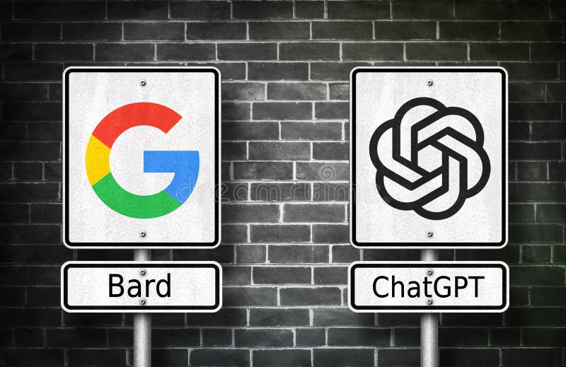 Google Bard versus OpenAI ChatGPT - artificial intelligence chatbot AI software