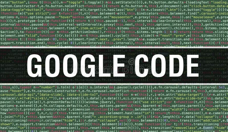 Google code text written on Programming code abstract technology background of software developer and Computer script. google code concept of code on computer monitor. Coding google code programmi 1ng