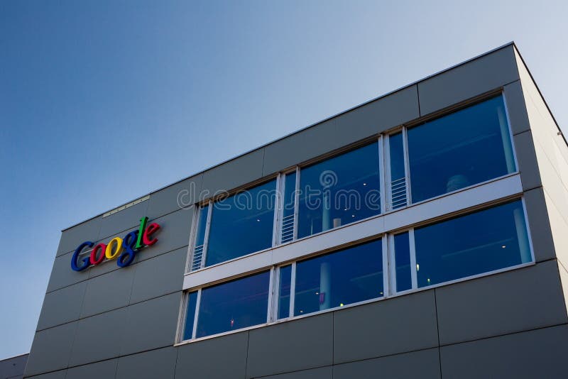 Google Corporation Building sign. stock photos