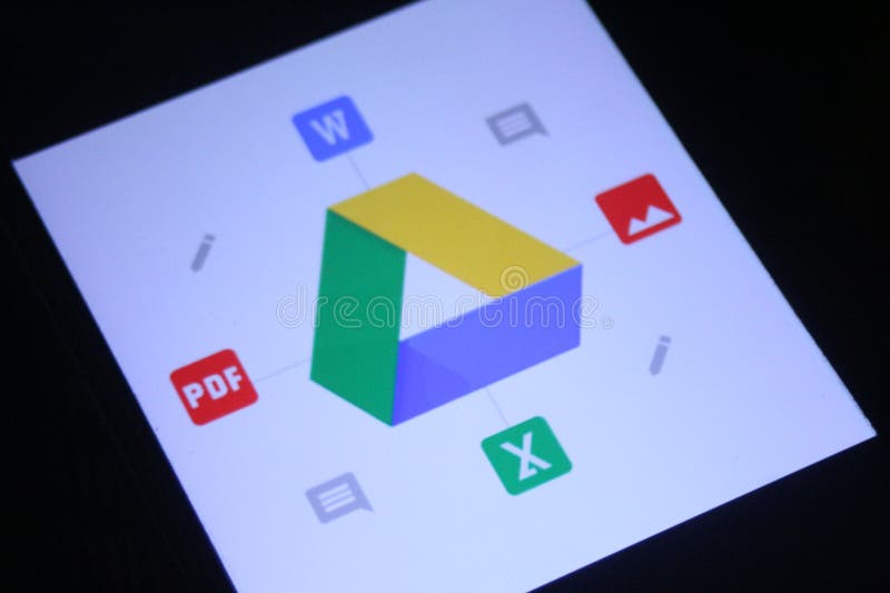 Google Drive with multiple App close high resolution photo on Computer laptop screen royalty free stock photos